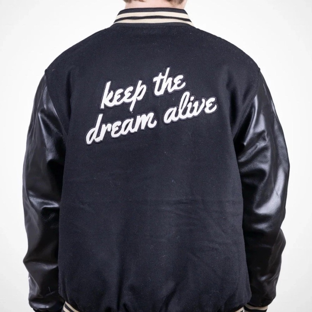 Lug Black Bomber Jacket with Script Design